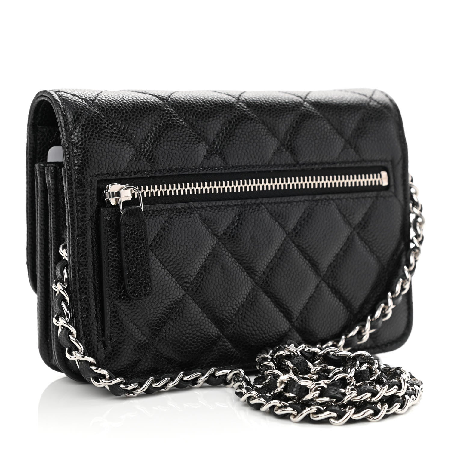 Chanel Caviar Quilted Mini Wallet On Chain WOC Black 2 of 10