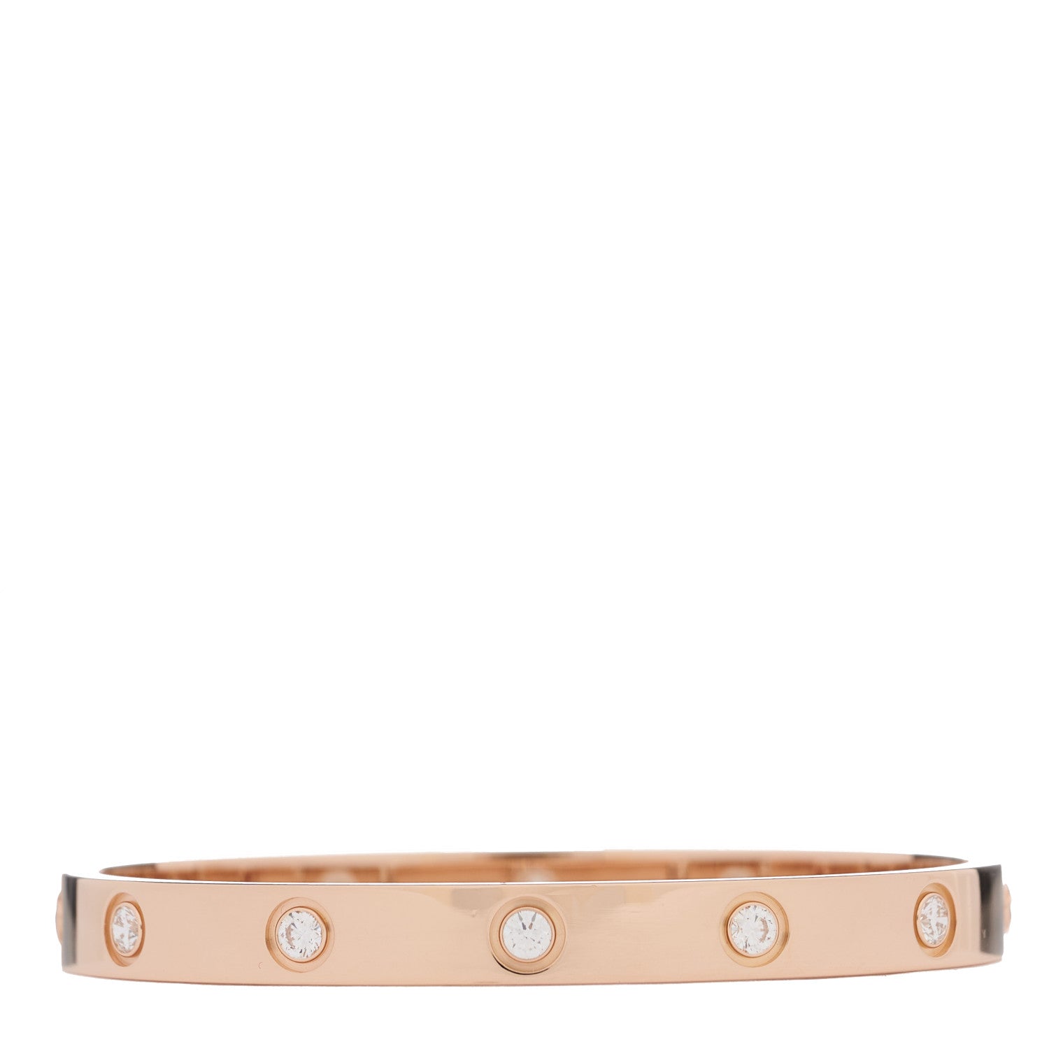 Cartier 18K Pink Gold 10 Diamond LOVE Bracelet 16 1 of 8