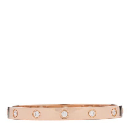 Cartier 18K Pink Gold 10 Diamond LOVE Bracelet 16 1 of 8