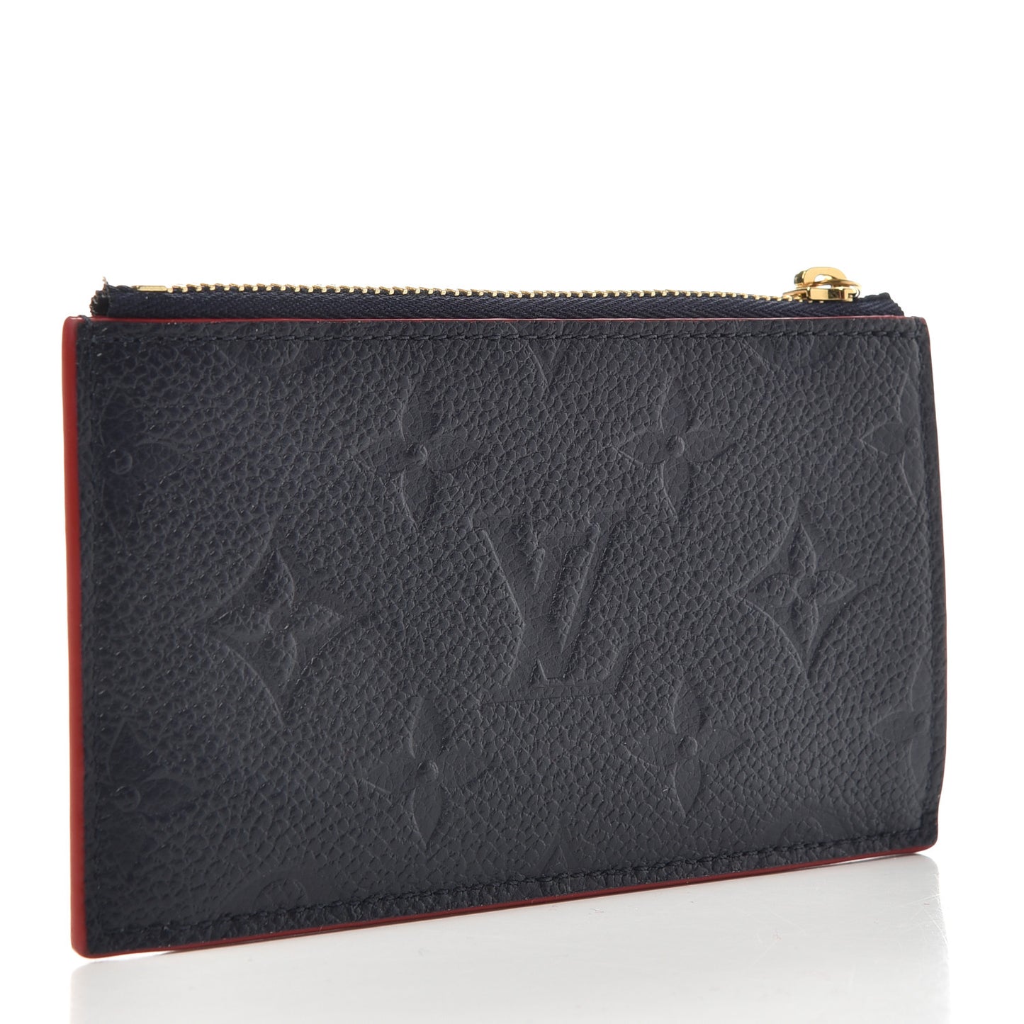 Empreinte Blooming Flowers Zipped Card Holder Marine Rouge
