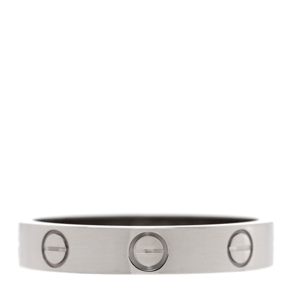 Cartier 18K White Gold 3.5mm LOVE Wedding Band Ring 56 7.5 3 of 5