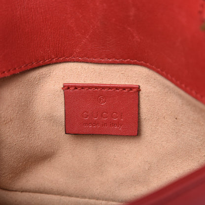 Gucci Calfskin Matelasse Super Mini GG Marmont Shoulder Bag Hibiscus Red 8 of 10