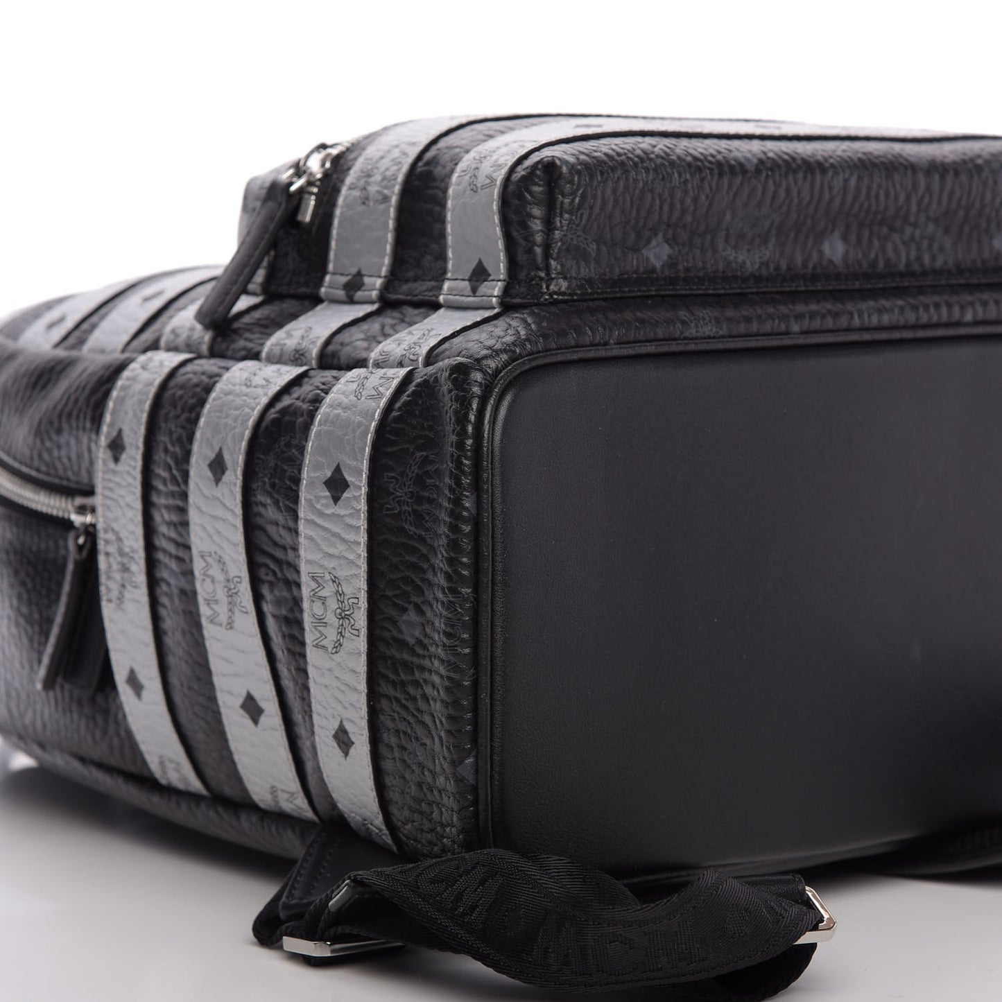 Metallic Visetos Striped Medium Stark Backpack Silver Black