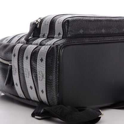 MCM Metallic Visetos Striped Medium Stark Backpack Silver Black 5 of 8
