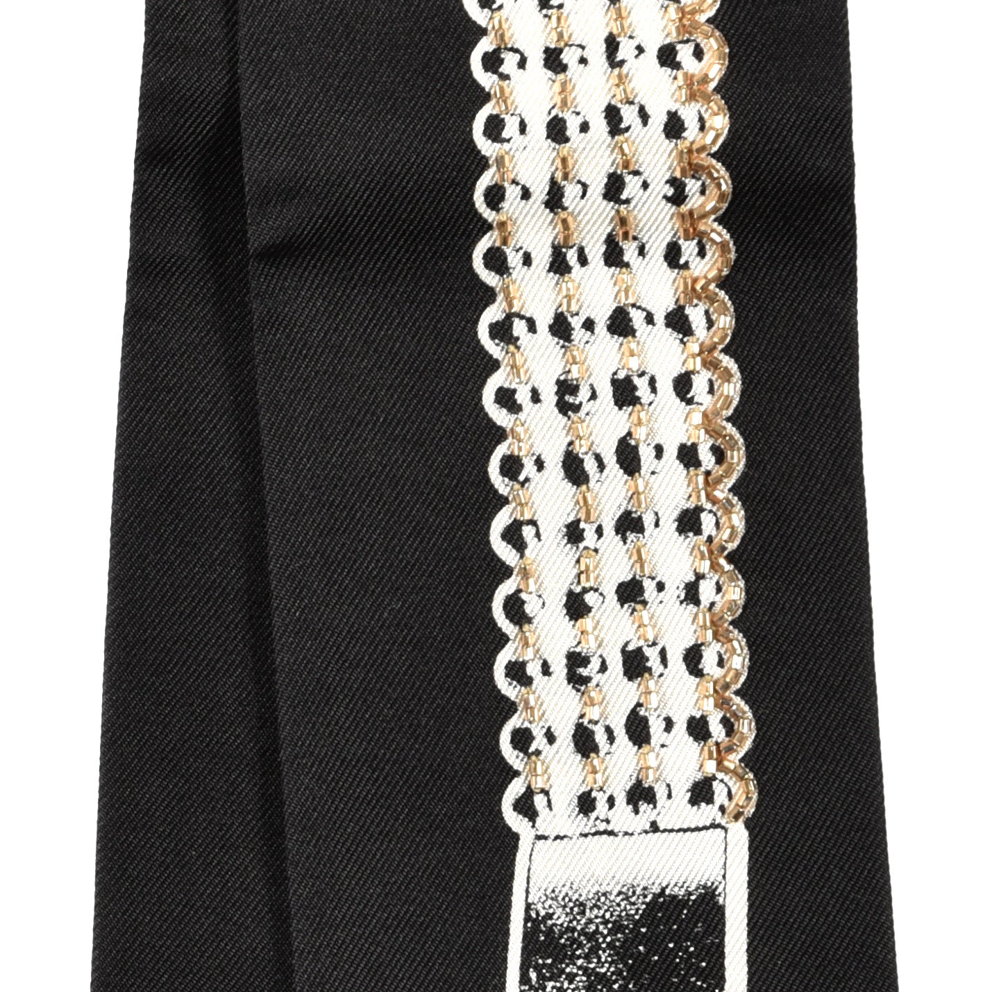 Silk Embroidered Bead Le Tresor De Medor Twilly Black