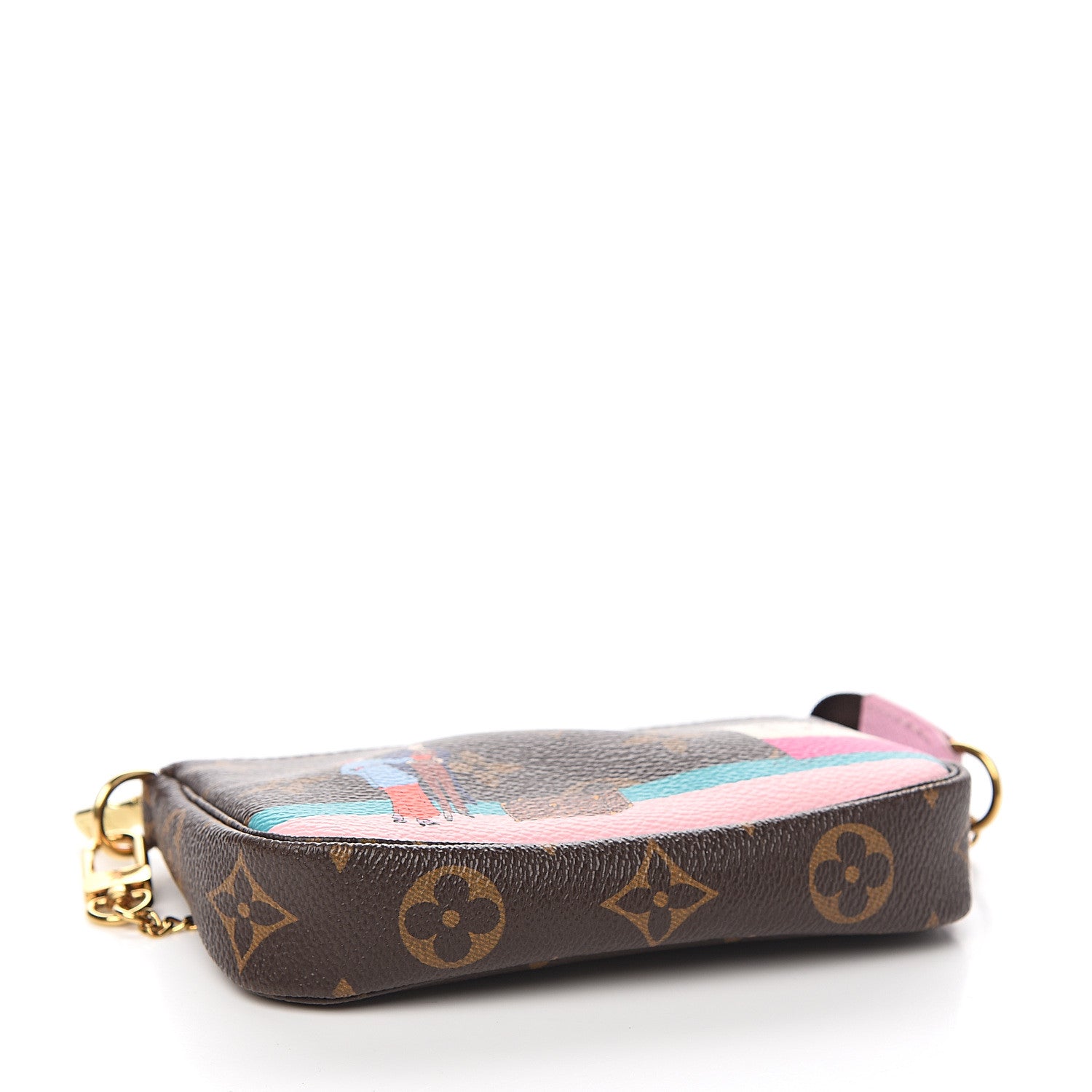Louis Vuitton Monogram 2016 Christmas Animation Mini Pochette Accessories Rose Ballerine 3 of 7