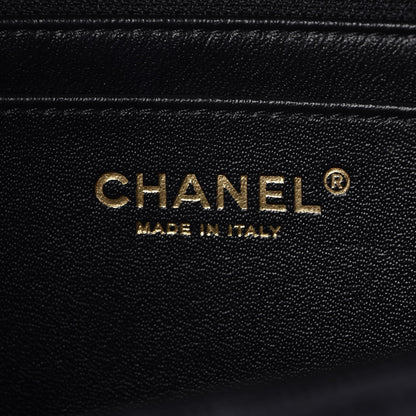 Chanel Crumpled Grained Calfskin Quilted Large Two Tone Flap Bag Black 7 of 8