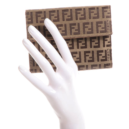 Fendi Zucchino Compact Wallet Tobacco 2 of 7