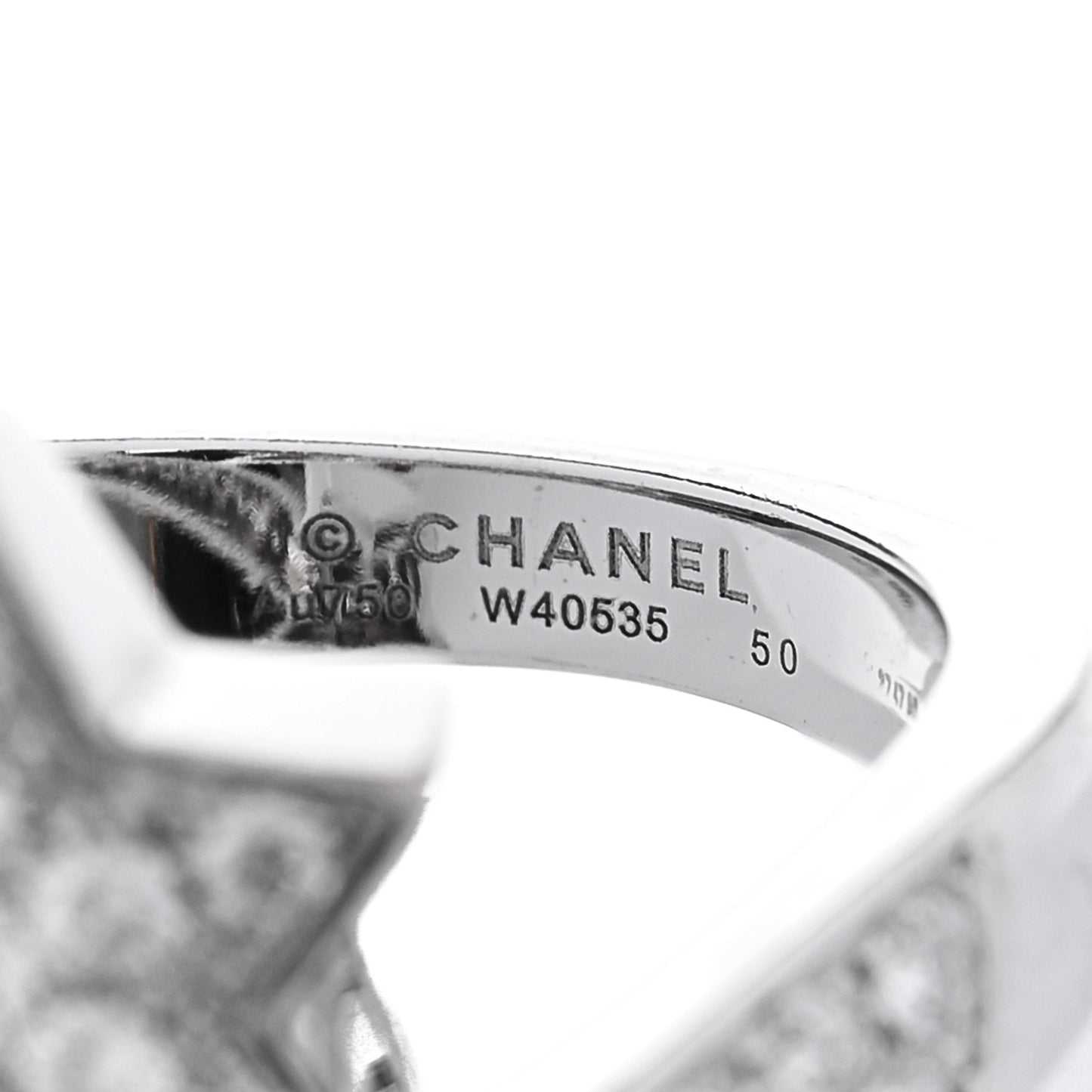 18K White Gold Diamond Comete Geode Ring 50 5.25
