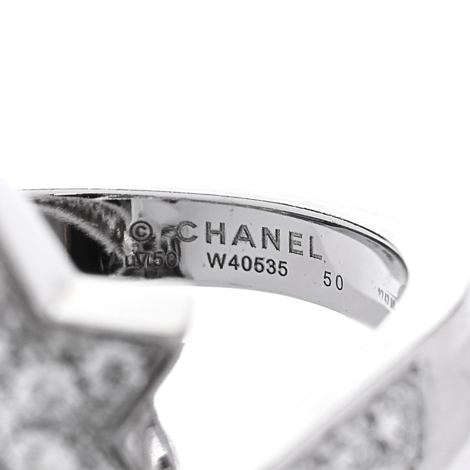 Chanel 18K White Gold Diamond Comete Geode Ring 50 5.25 4 of 4