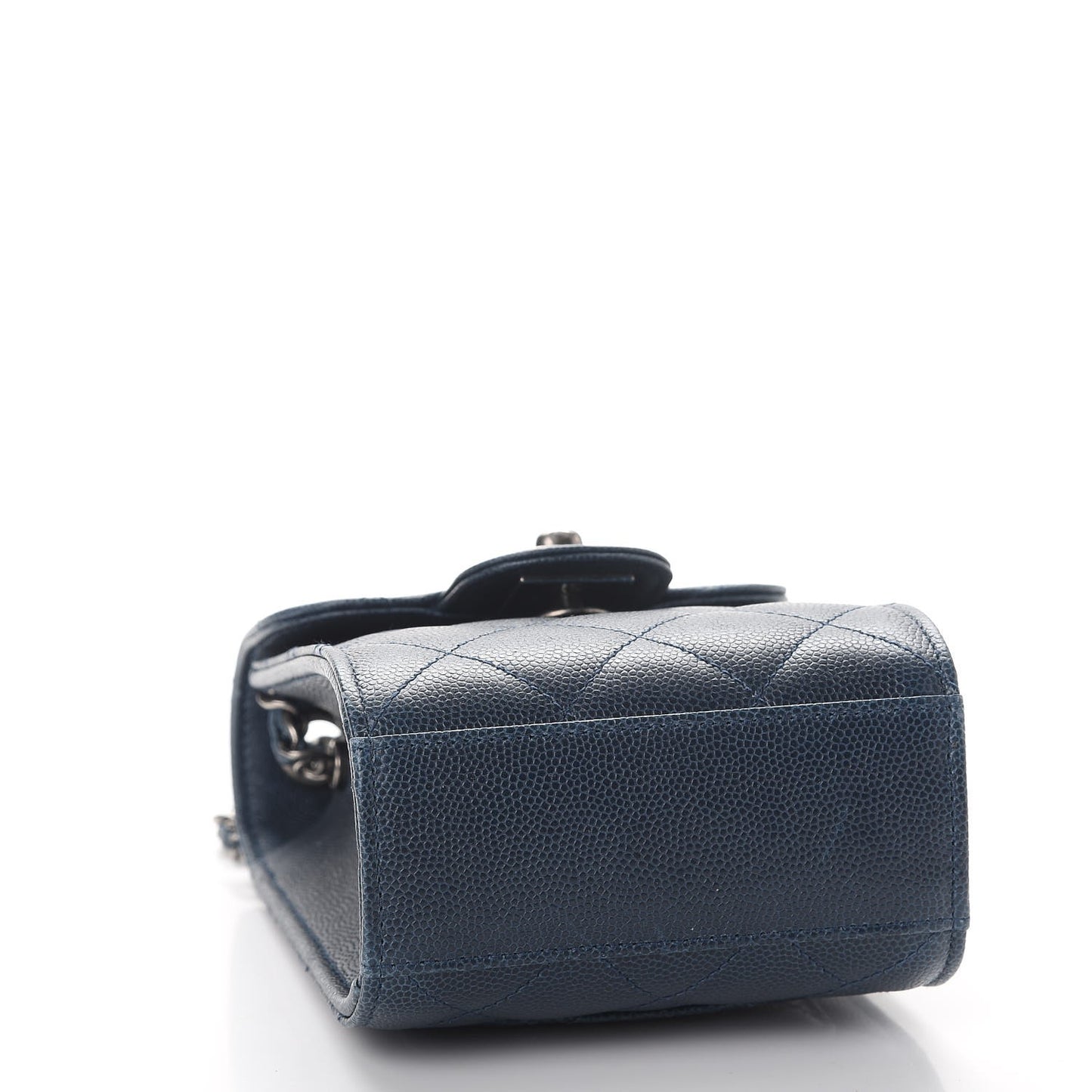 Caviar Quilted Extra Mini Wallet On Chain WOC Blue