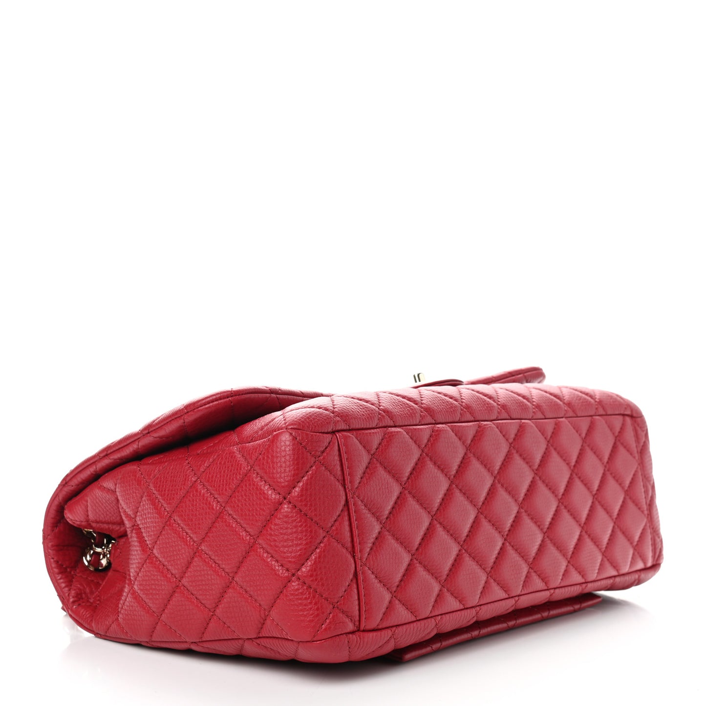 Calfskin Quilted Small XXL Travel Flap Bag Red