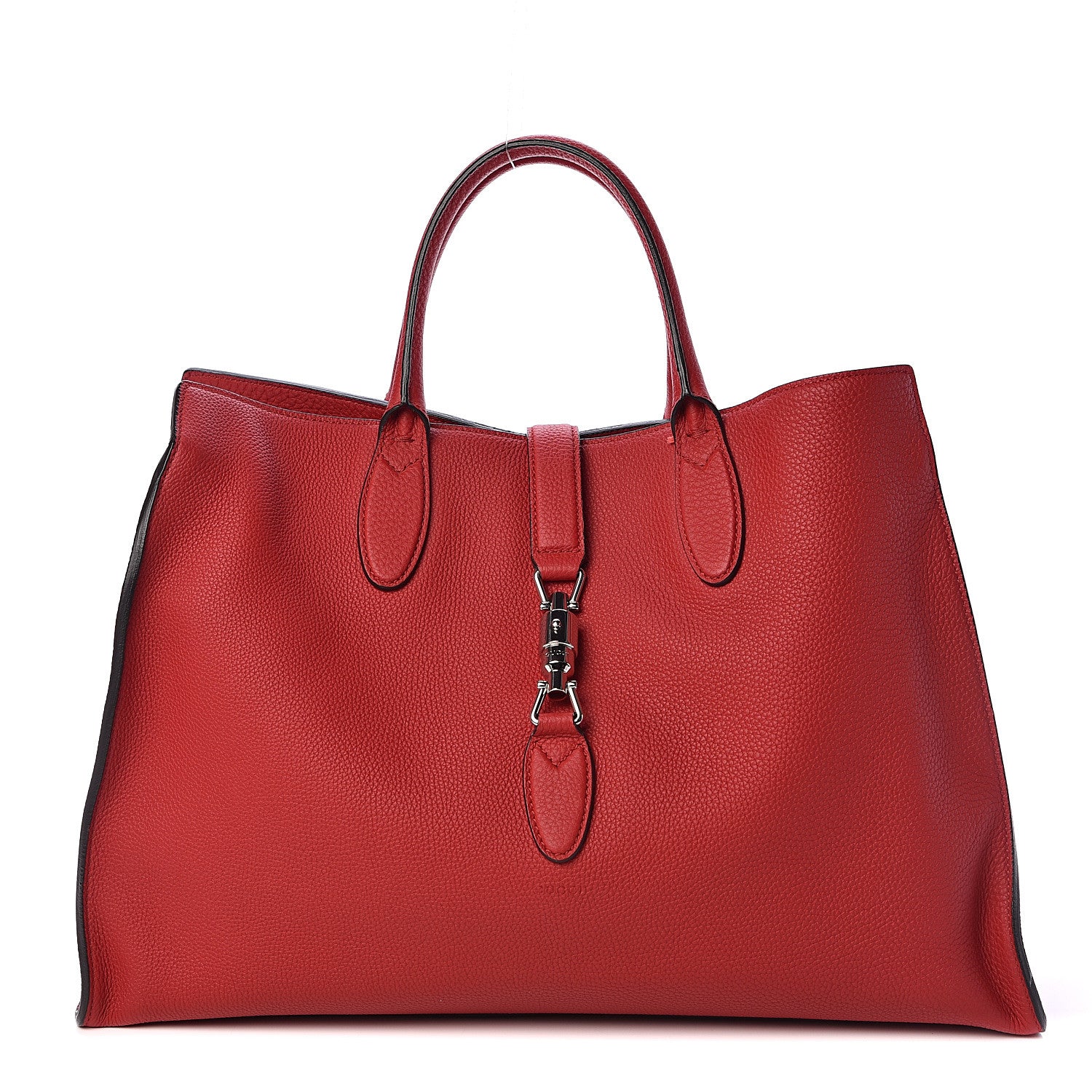 Gucci Soft Calfskin Medium Jackie Top Handle Bag Hibiscus Red 1 of 10