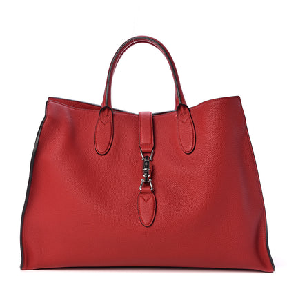 Gucci Soft Calfskin Medium Jackie Top Handle Bag Hibiscus Red 1 of 10