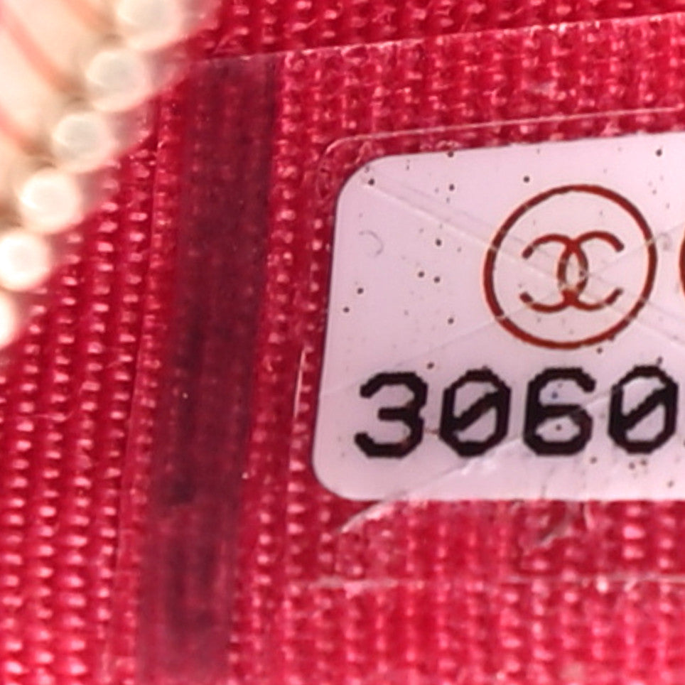 Caviar Quilted French New Wave Flat Wallet Pouch Pink