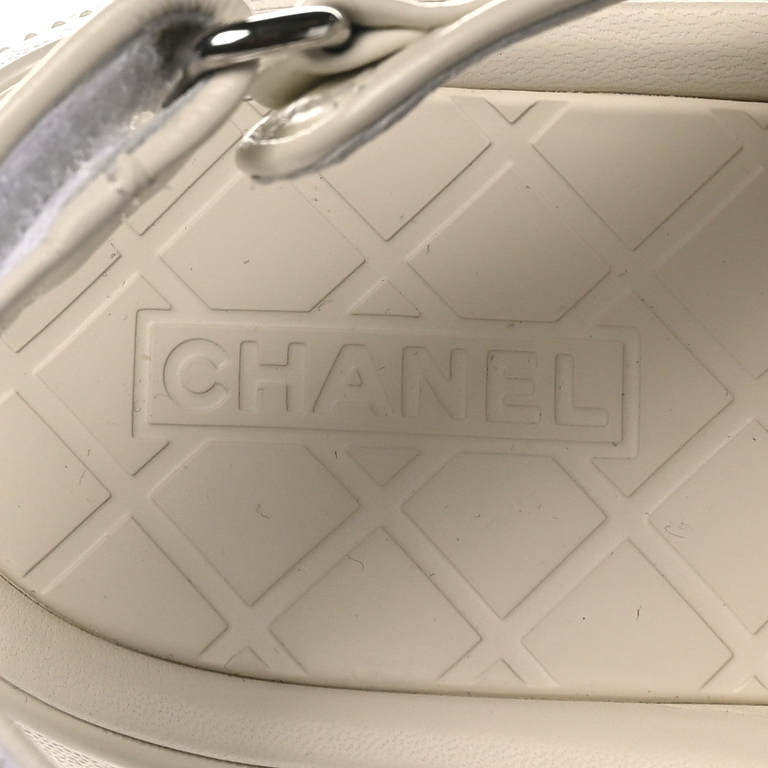 Chanel Shiny Calfskin Chain CC Velcro Dad Platform Sandals 39.5 White 9 of 9
