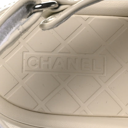 Chanel Shiny Calfskin Chain CC Velcro Dad Platform Sandals 39.5 White 9 of 9