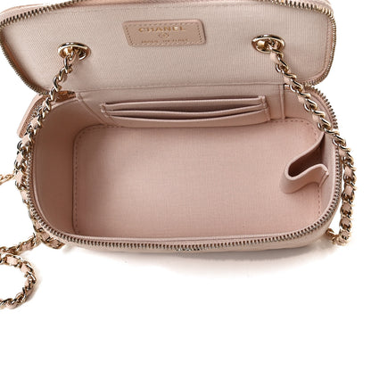 Chanel Caviar Quilted Small Vanity Case With Chain Light Beige 5 of 10