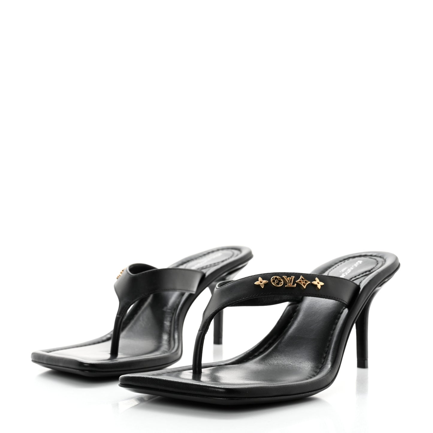 Calfskin Signature Thong Sandal 36.5 Black