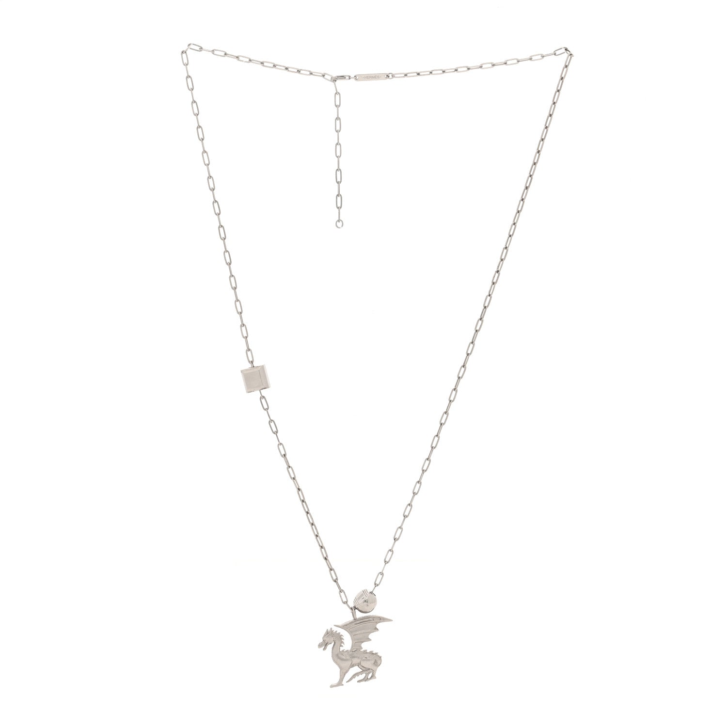 Hermes Palladium Talismans Dragon Aile Pendant Necklace 3 of 5