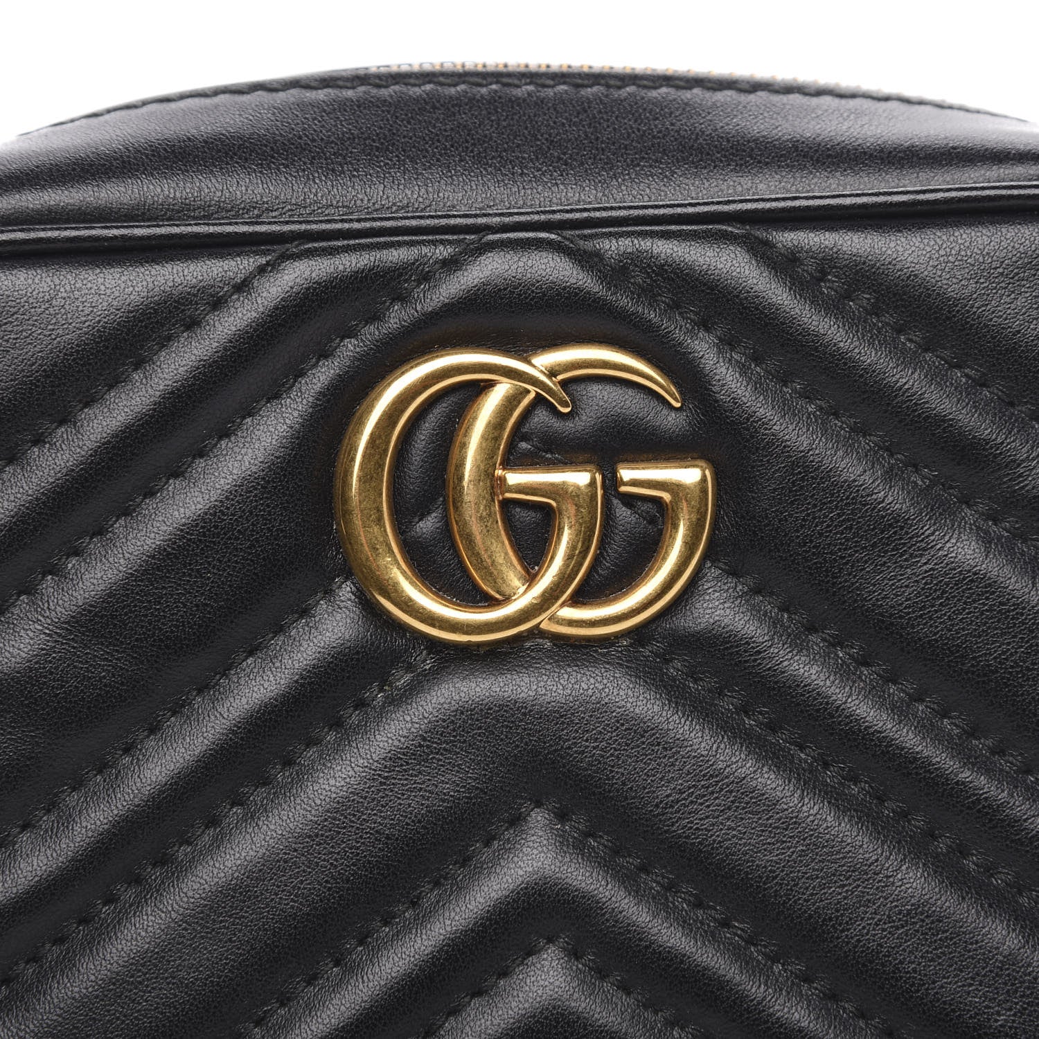 Gucci Calfskin Matelasse Mini GG Marmont Chain Shoulder Bag Black 8 of 11