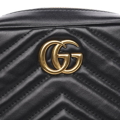 Gucci Calfskin Matelasse Mini GG Marmont Chain Shoulder Bag Black 8 of 11