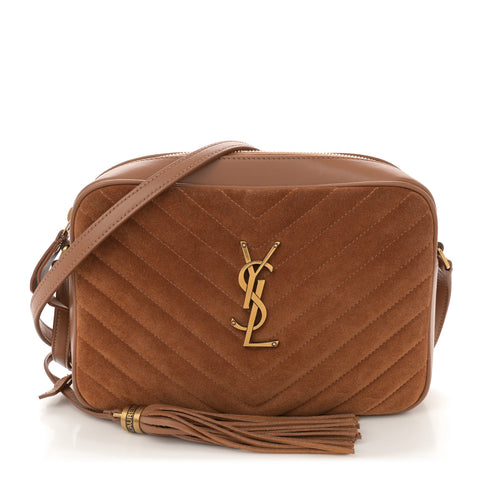 Suede Matelasse Monogram Lou Camera Bag Cinnamon