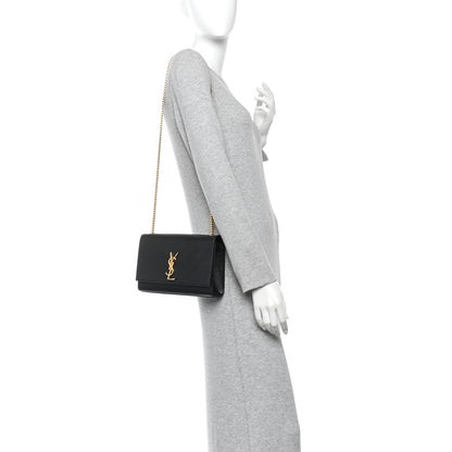 Saint Laurent Grain De Poudre Medium Classic Monogram Kate Satchel Black 2 of 9