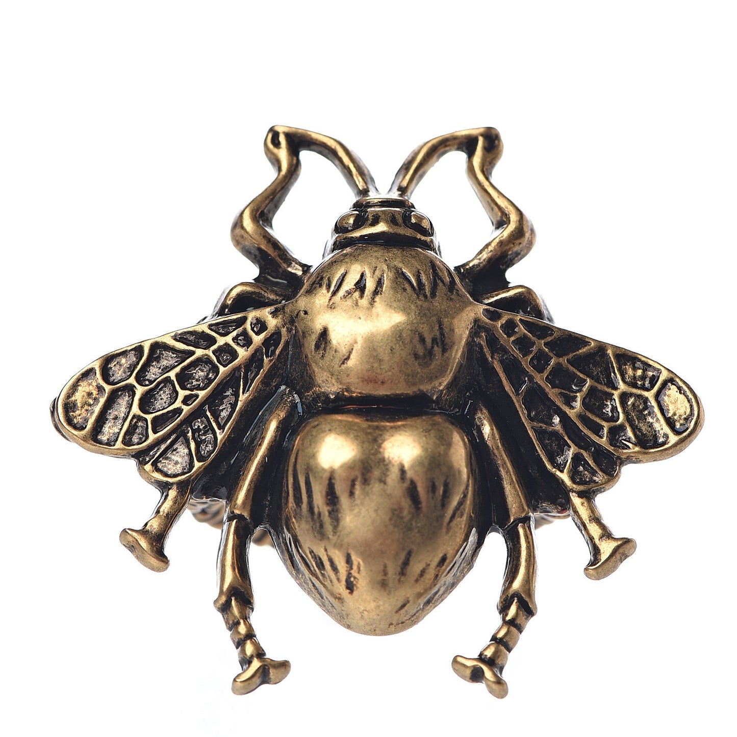 Metal Enamel Bee Ring M Aged Gold
