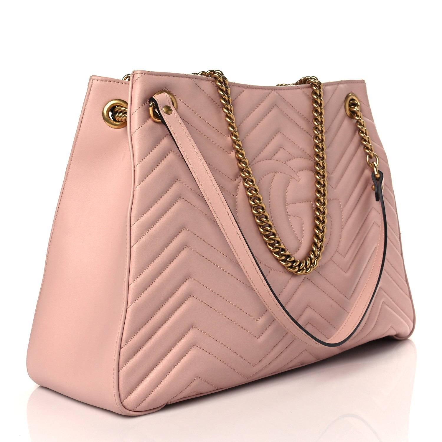 Gucci Calfskin Matelasse Medium GG Marmont Shoulder Tote Bag Perfect Pink 3 of 11