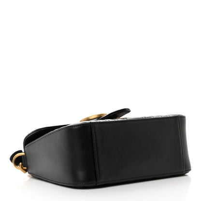 Gucci Calfskin Matelasse Mini GG Marmont Top Handle Shoulder Bag Black 4 of 13