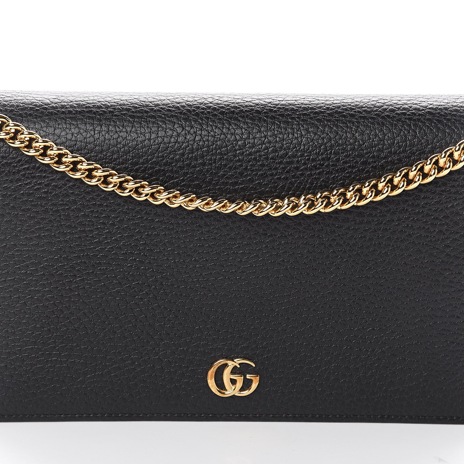 Gucci Calfskin Mini GG Marmont Chain Wallet Black 6 of 8