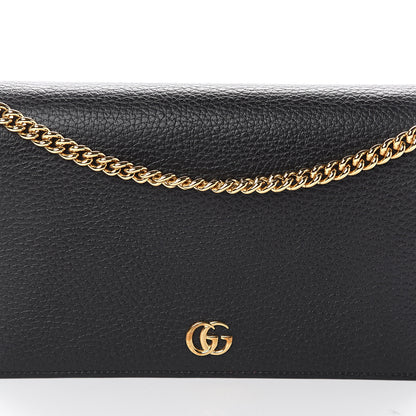 Gucci Calfskin Mini GG Marmont Chain Wallet Black 6 of 8