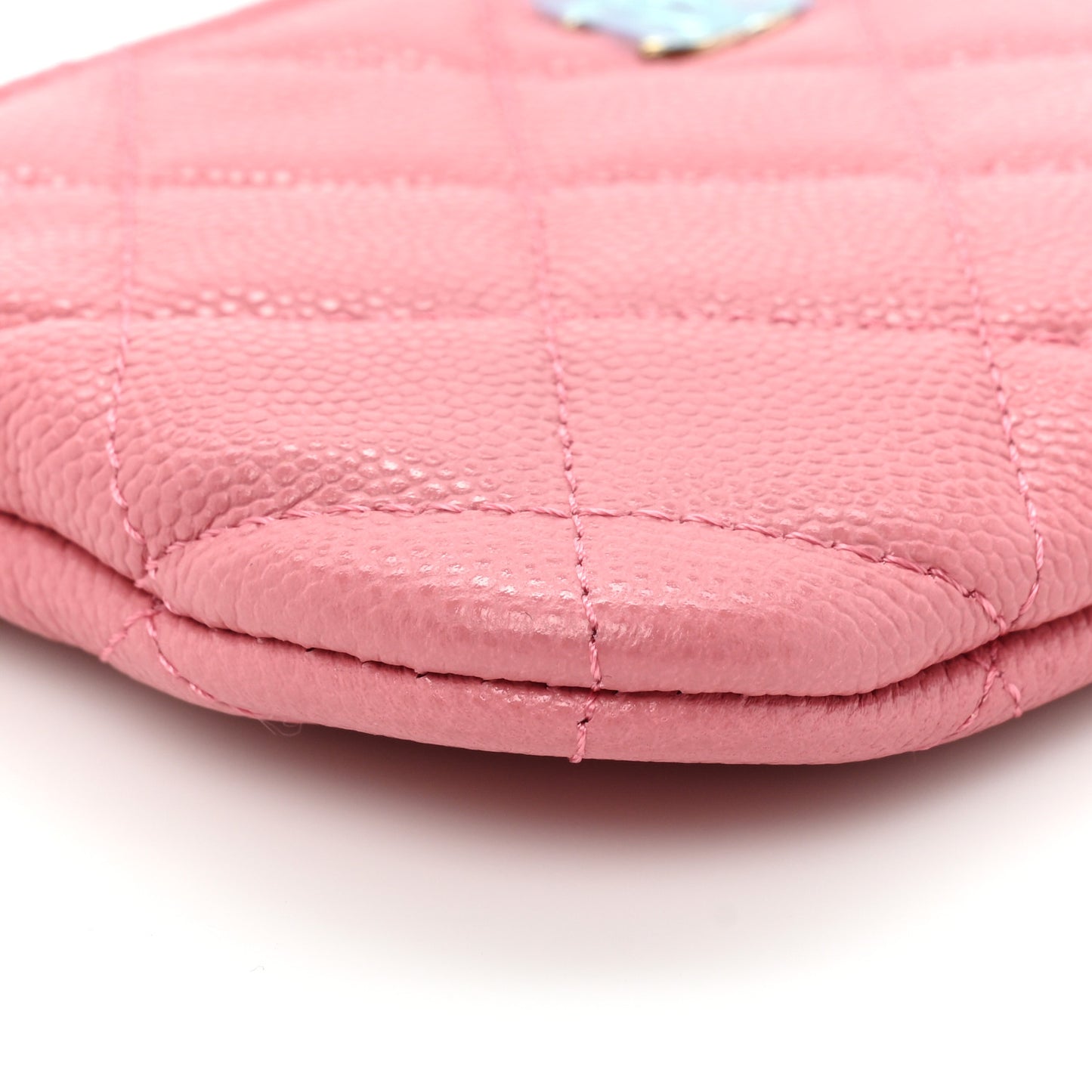 Caviar Quilted Small Cosmetic Case Pink