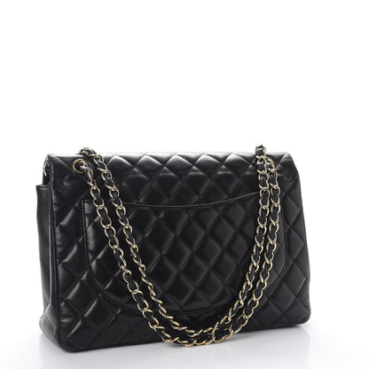 Chanel Lambskin Quilted Maxi Double Flap Black 3 of 13