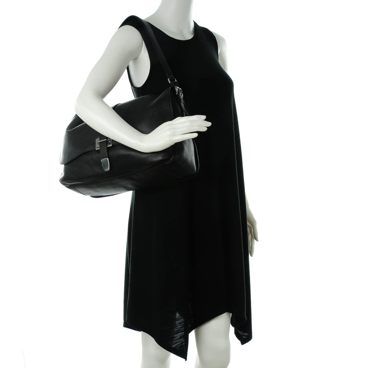 Prada Vitello Daino Shoulder Flap Bag Nero Black 2 of 7