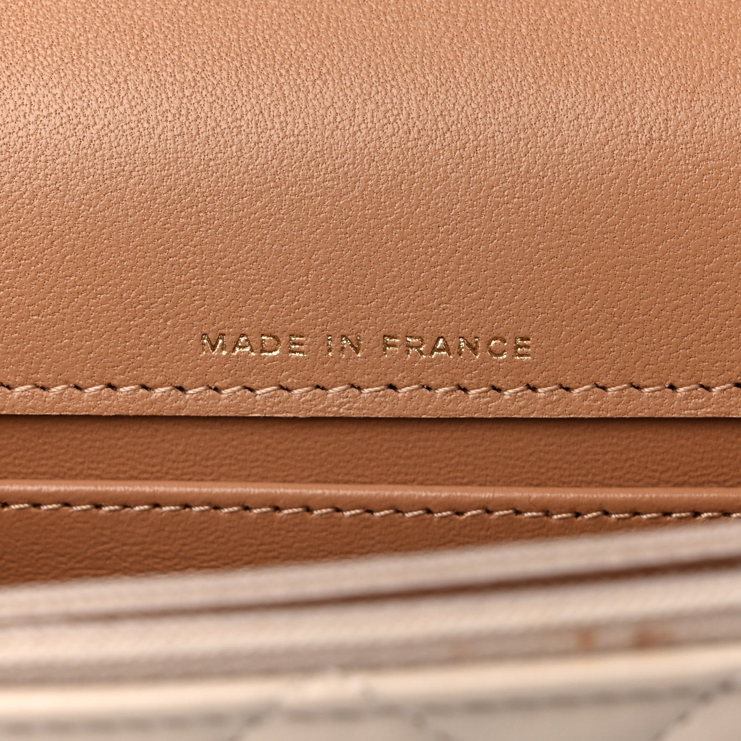 Chanel Lambskin Quilted Flap Phone Holder With Chain Beige Brown 7 of 11