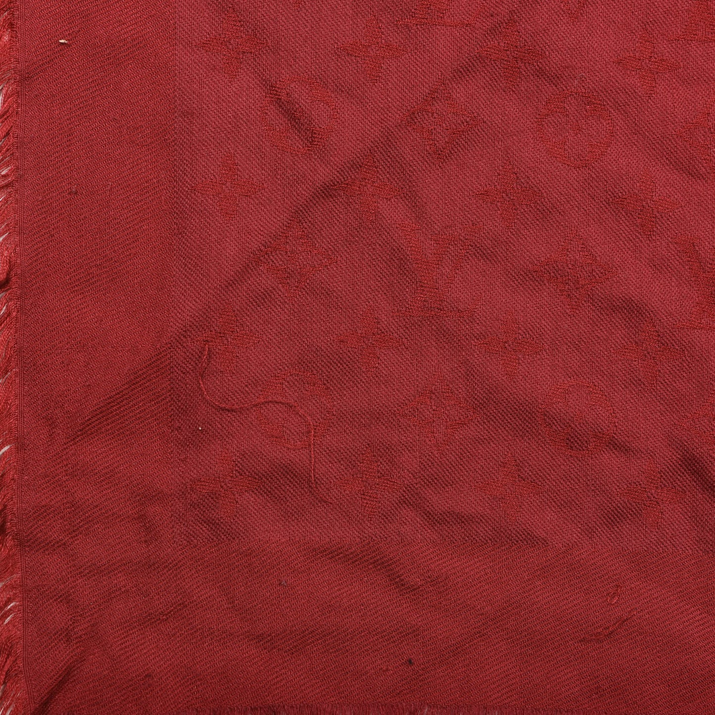 Silk Wool Monogram Shawl Pomme D'Amour