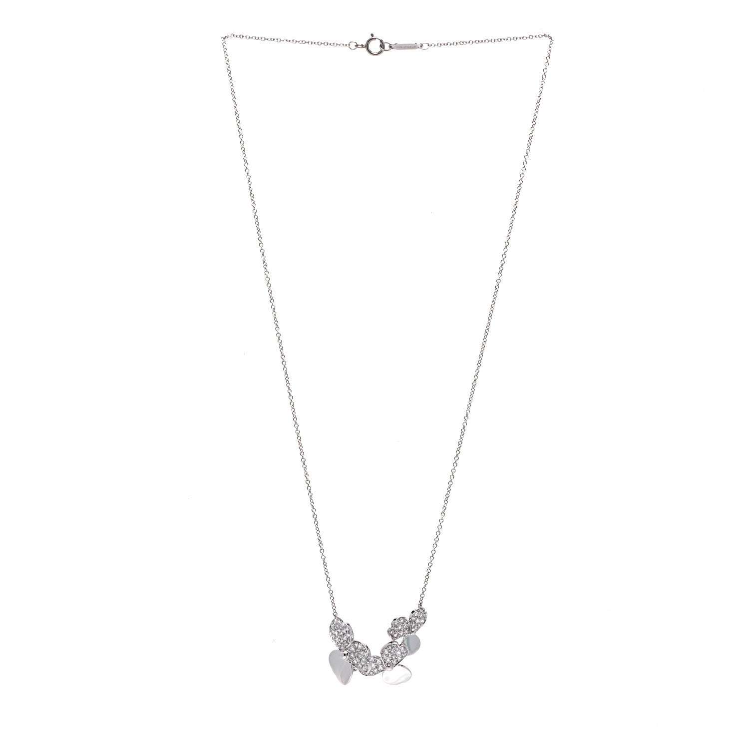 Tiffany Platinum Diamond Mini Paper Flowers Cluster Pendant Necklace 2 of 6