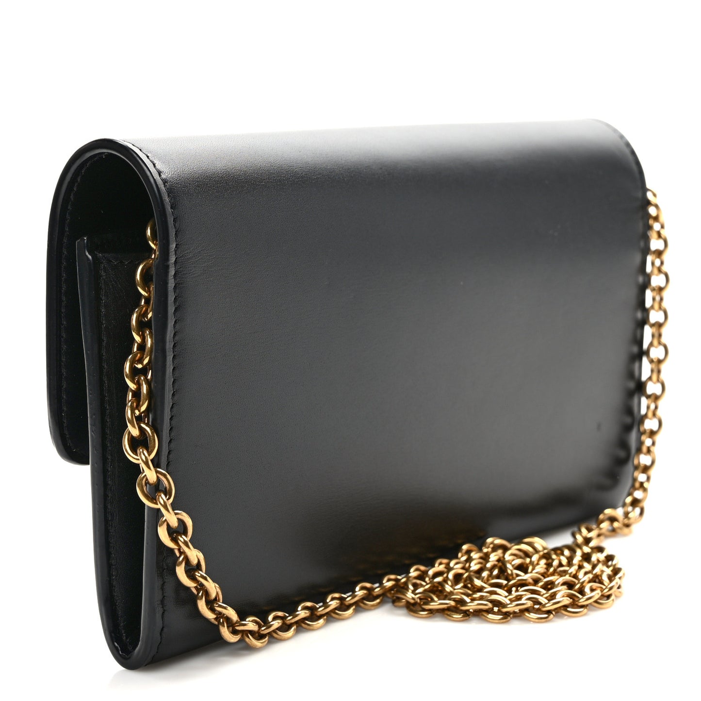 Smooth Calfskin Le Maillon Chain Wallet Black