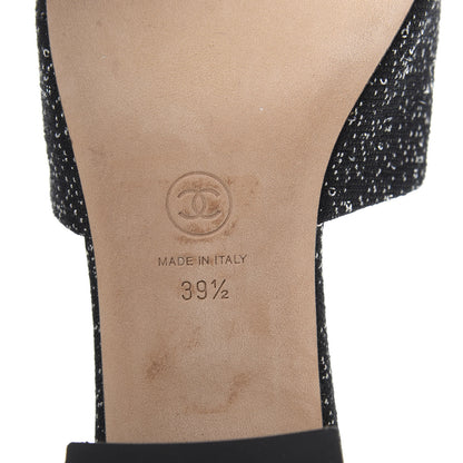 Chanel Tweed CC Mules 39.5 Black 7 of 8
