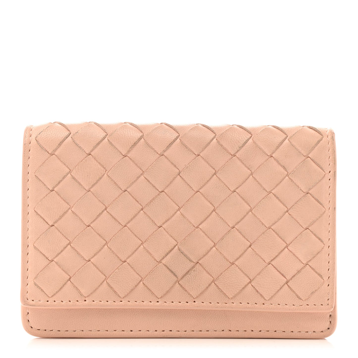 Nappa Intrecciato Card Holder Flamingo