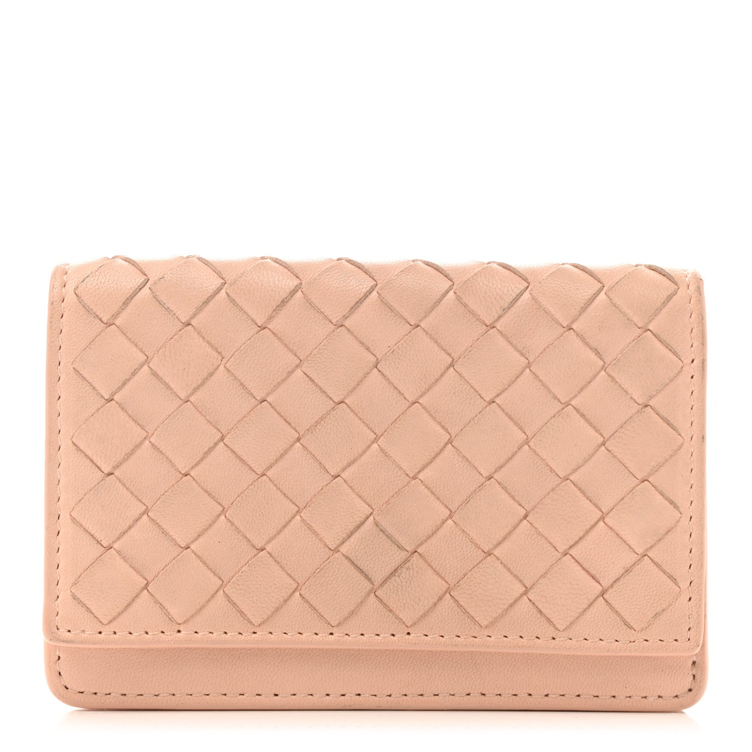 Bottega Veneta Nappa Intrecciato Card Holder Flamingo 1 of 8