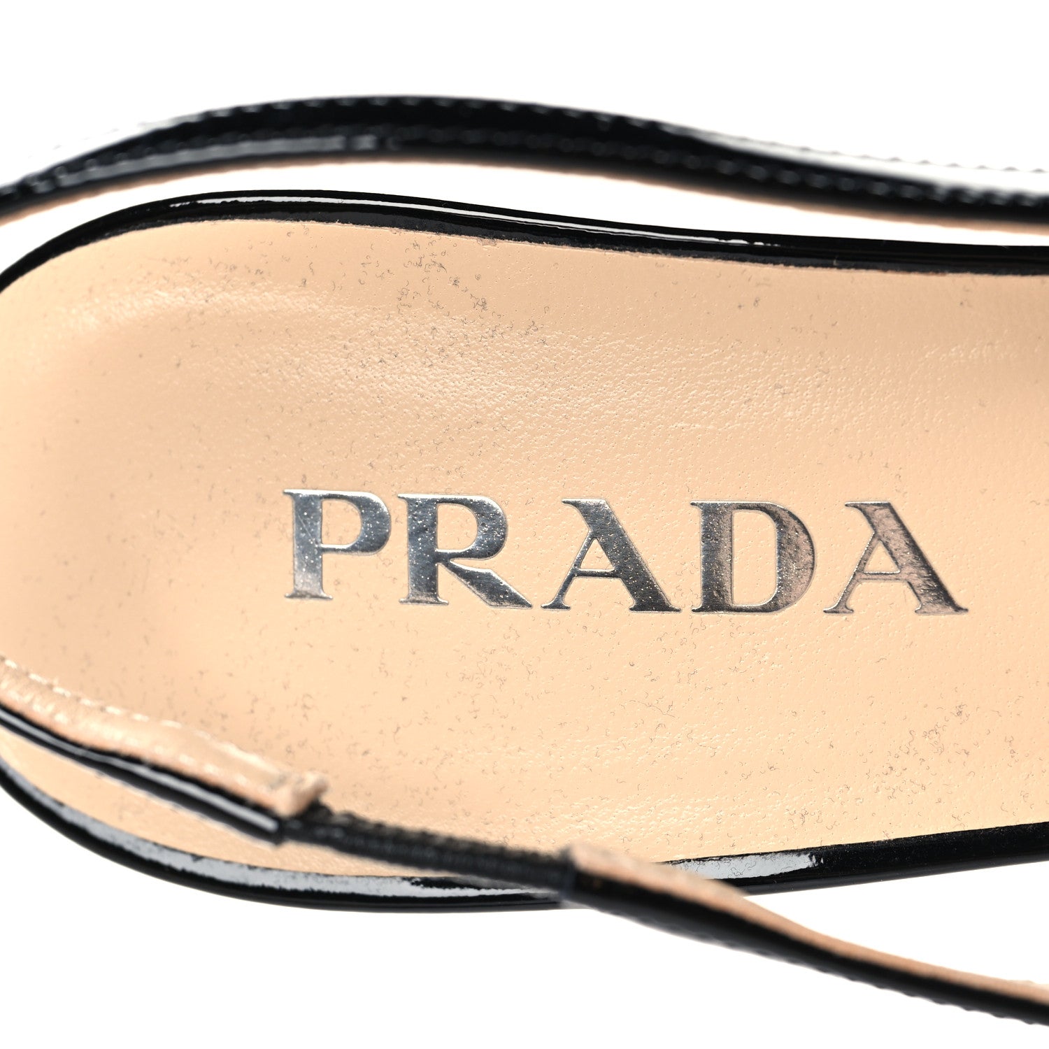 Prada Patent Triangle Logo Pointed Toe 75mm Slingback Pumps 41 Black 8 of 9