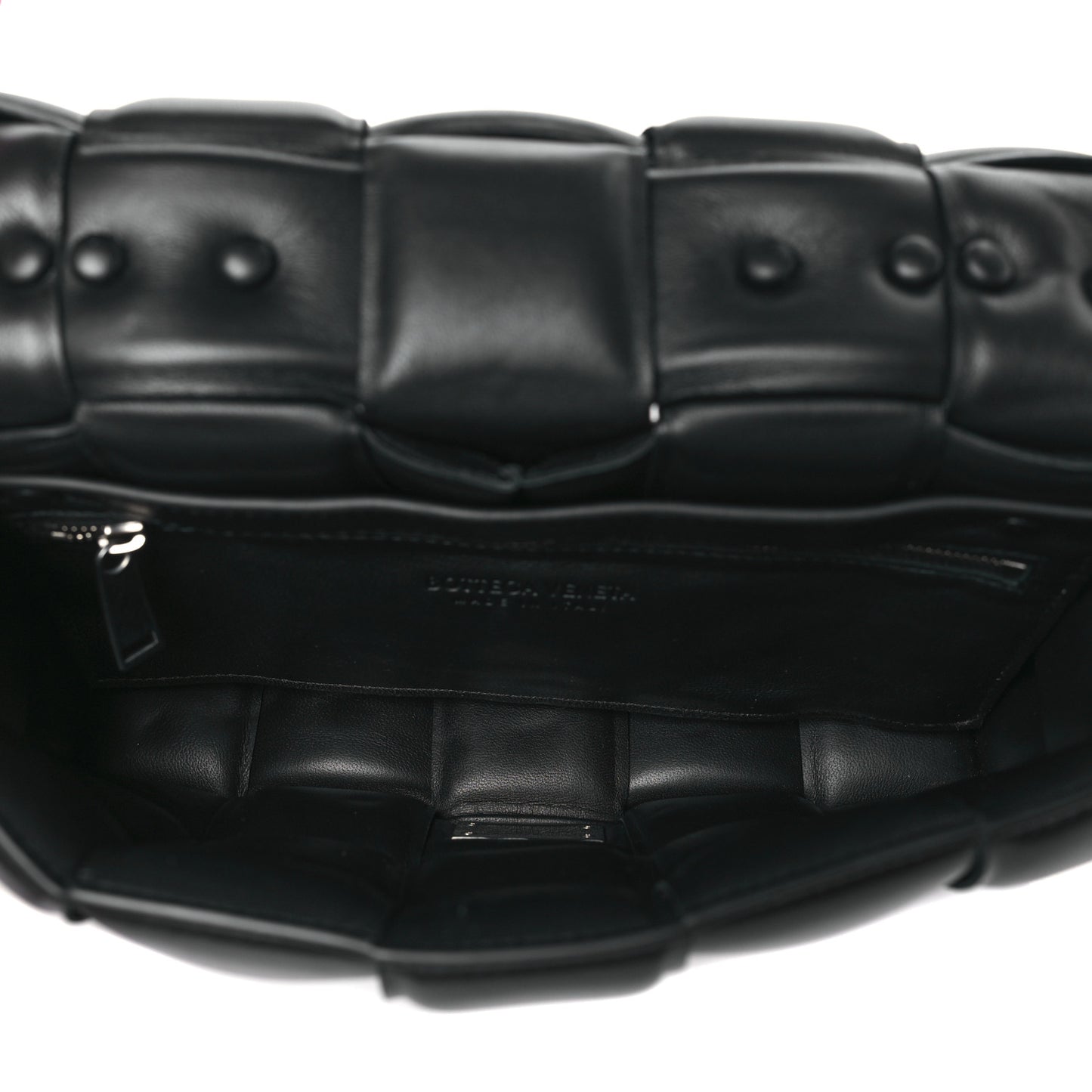 Lambskin Maxi Intrecciato Padded Chain Cassette Crossbody Bag Black