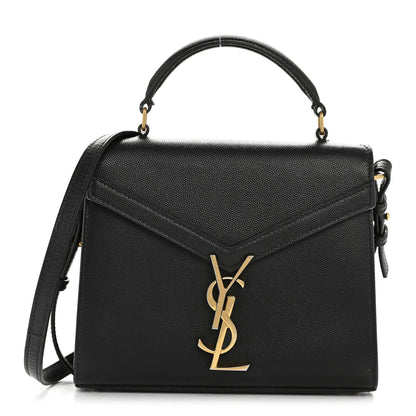 Saint Laurent Grain de Poudre Mini Classic Monogram Cassandra Top Handle Black 1 of 13