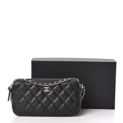 Chanel Lambskin Quilted Small Clutch With Chain Black 14 of 14