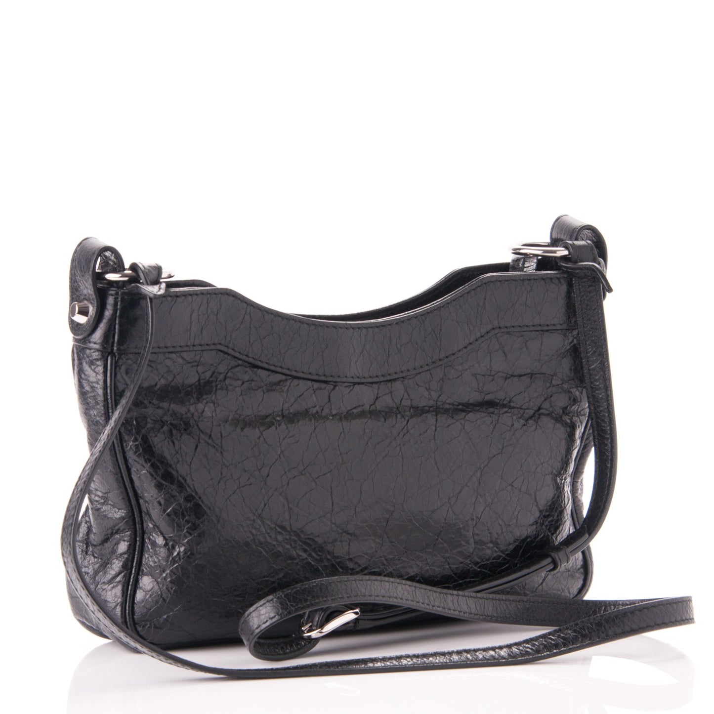 Agneau Classic Silver Hardware Hip Black