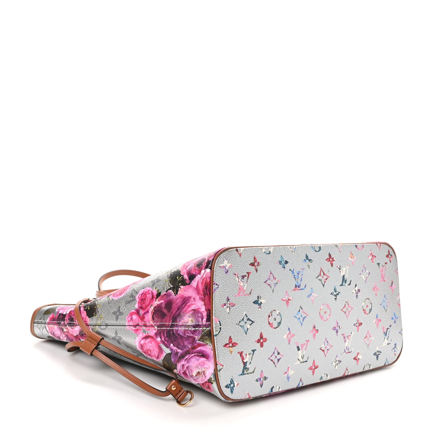 Louis Vuitton Metallic Monogram LV Garden Neverfull MM Silver 5 of 10