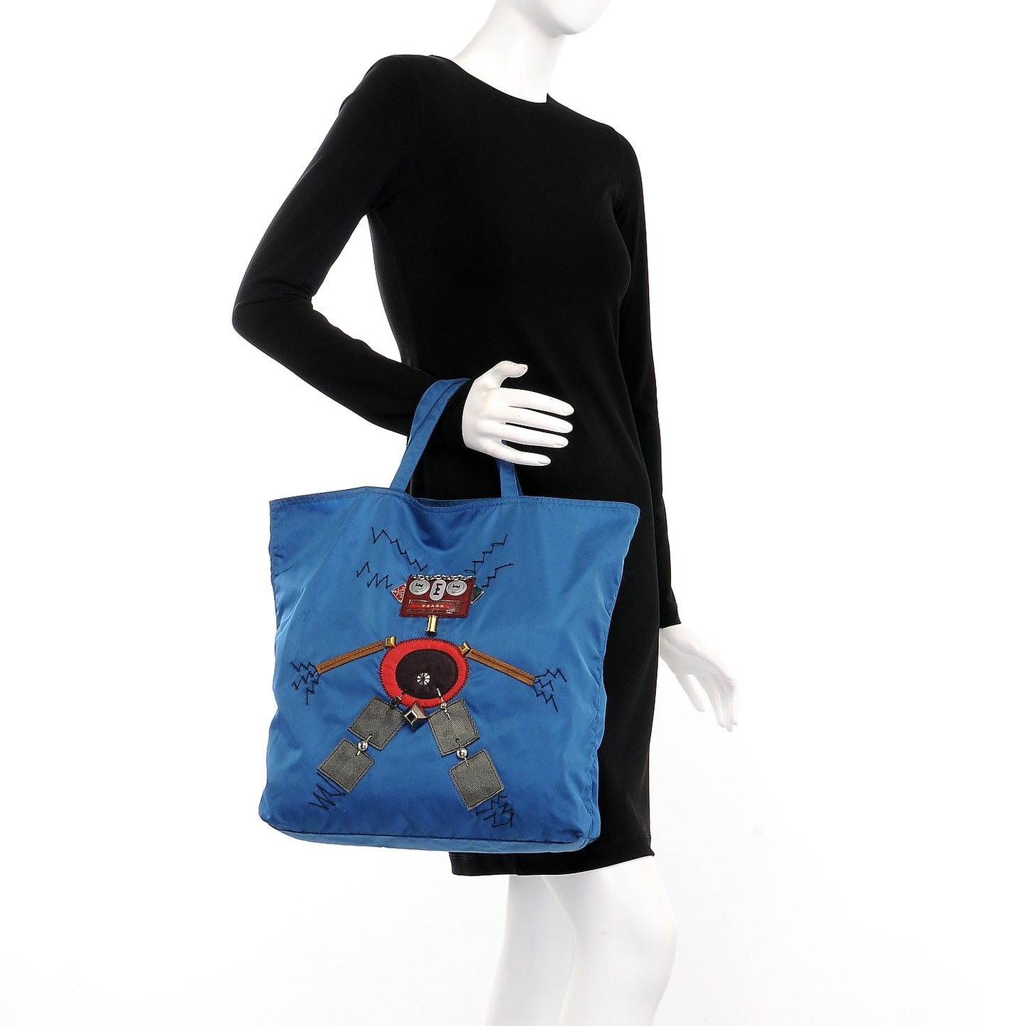 Tessuto Nylon Robot Tote Cobalto